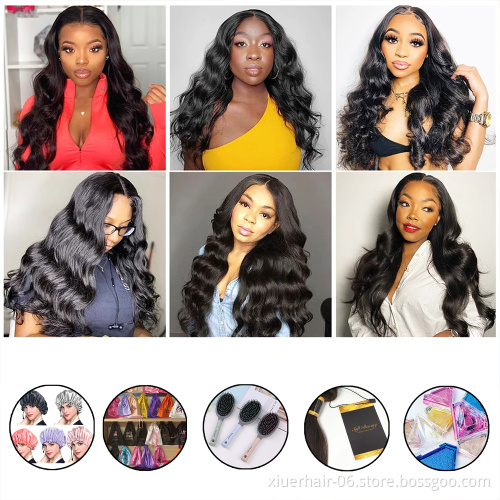 100 percent virgin 13*6 front lace human hair wig,transparent HD straight and Body wave lace wigs